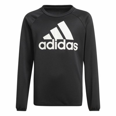Tröja utan huva Barn Adidas Designed To Move Big Logo Svart (Storlek: 15-16 år)