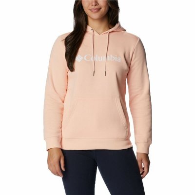 Tröja med huva Dam Columbia Logo Orange (Storlek: M)