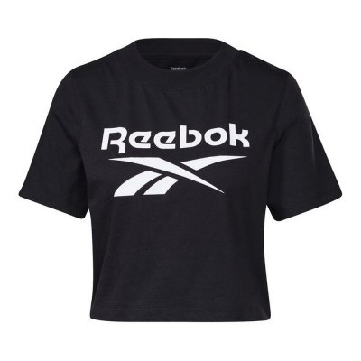 T-shirt med kortärm Dam Reebok Cropped Identity Svart (Storlek: XS)