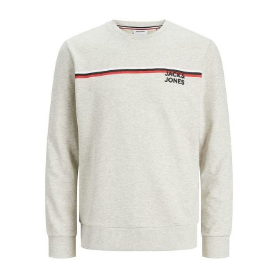Tröja utan huva Herr Jack & Jones JJATLAS SWEAT CREW NECK 12224602 Vit (Storlek: S)