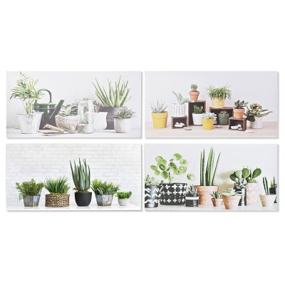 Tavla DKD Home Decor Växt (80 x 2,3 x 40 cm) (80 x 2 x 40 cm) (4 antal)