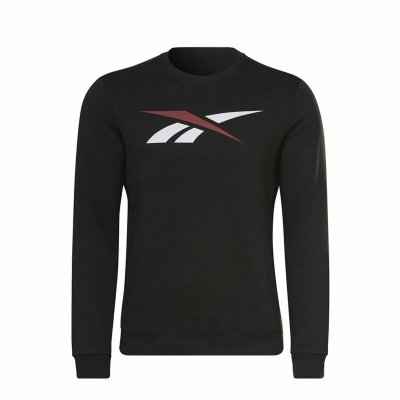 Tröja utan huva Herr Reebok Essentials Vector Svart (Storlek: L)