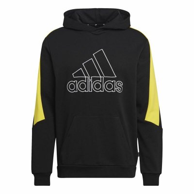Tröja med huva Herr Adidas Embroidered Badge Svart (Storlek: XS)
