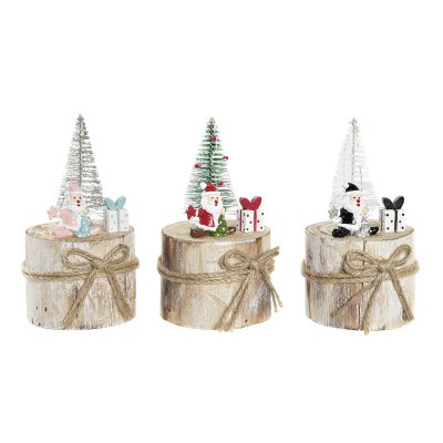Julgranskula DKD Home Decor Träd MDF (7 x 7 x 15 cm) (3) (3 antal)