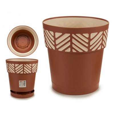 Kruka Orfeo Brun Plast (25 x 25 x 25 cm)