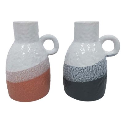 Vas DKD Home Decor Trefärgad Dolomite Urban (13 x 11 x 18 cm) (2 antal)