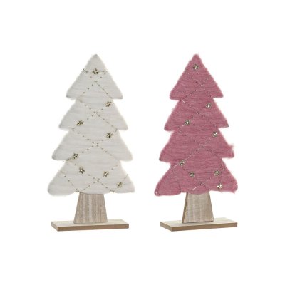Julgranskula DKD Home Decor Ylle Träd Trä MDF (2 pcs) (19 x 6 x 35 cm)
