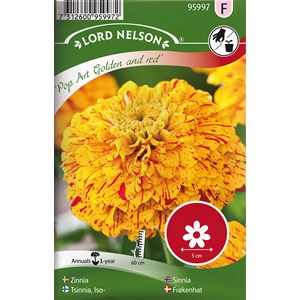 Fröer Nelson Garden Zinnia Pop Art Gold & Red