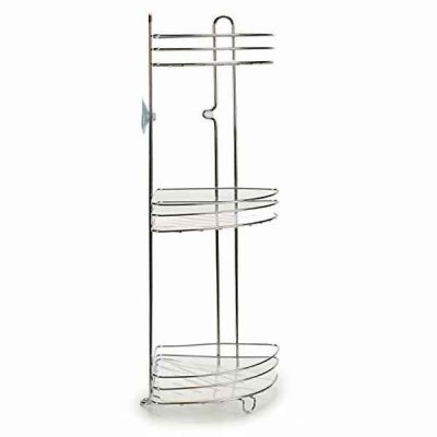 Vinkelhylla Transparent Plast Rostfri krommetall (20,5 x 59,5 x 26,5 cm)