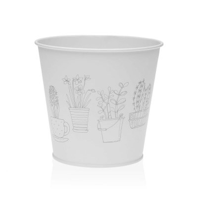 Kruka Versa Zink Vit Metall (14,5 cm)