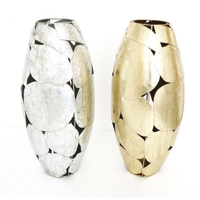 Vas DKD Home Decor Silvrig Metall Modern (26 x 26 x 56 cm) (2 pcs)