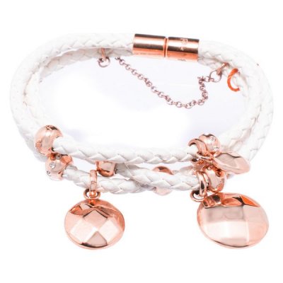 Armband Folli Follie 3B1T002RCW Vit Läder (21 cm)