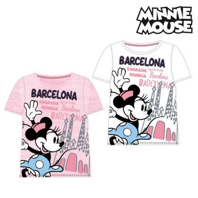 Barn T-shirt med kortärm Barcelona Minnie Mouse 73847 (Färg: Rosa, Storlek: 8 år)