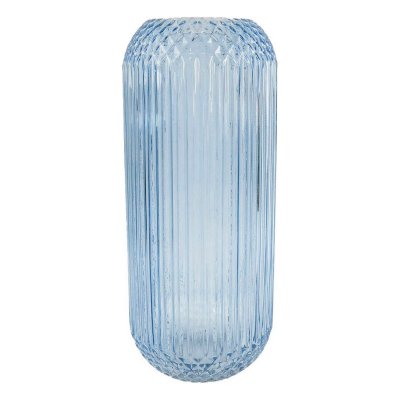 Vas DKD Home Decor Glas Blå (15 x 15 x 36 cm)