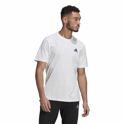 T-shirt Essentials Embroidered Adidas Small Logo Vit (Storlek: XL)