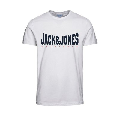 T-shirt med kortärm Herr Jack & Jones JORMARQUE TEE SS 12232652 Vit (Storlek: S)