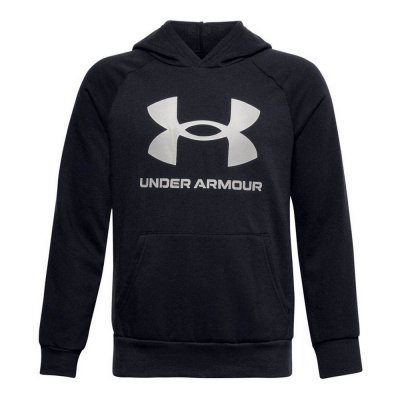 Tröja med huva Unisex Under Armour Fleece Rival Big Logo Svart (Storlek: 7 år)