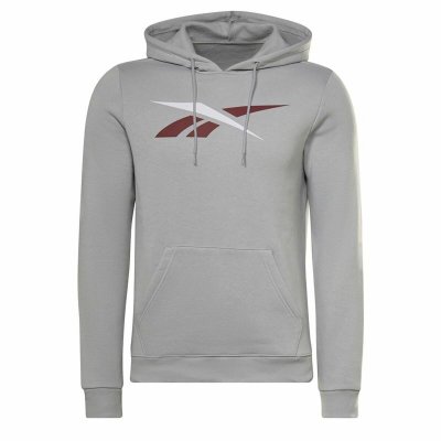 Tröja med huva Herr Reebok Essentials Vector Grå (Storlek: L)