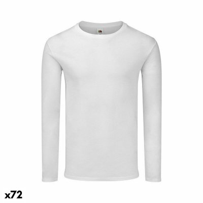 T-shirt med lång ärm Unisex 141322 Vit (72 Antal) (Färg: Vit, Storlek: L)