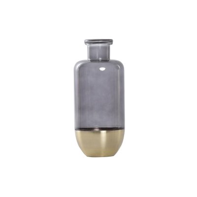 Vas DKD Home Decor Glas Grå Gyllene Modern (14 x 14 x 31 cm)