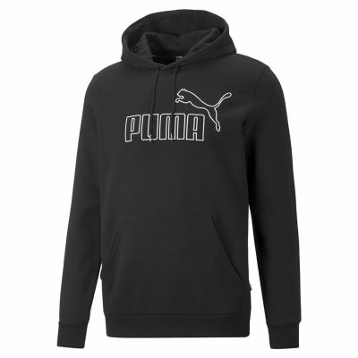 Tröja med huva Herr Puma Svart (Storlek: L)