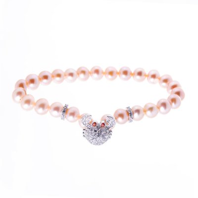 Damarmband Lancaster JLA-BR-CRAB-1-PU Silvrig Rosa Zirconer Sterlingsilver 16 mm