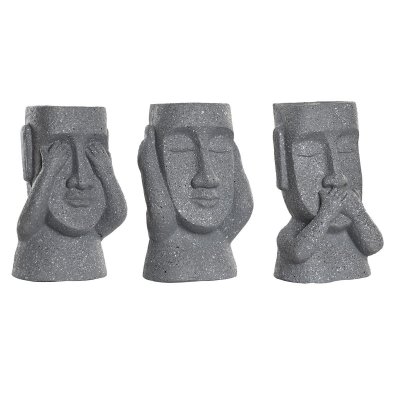 Kruka DKD Home Decor Svart Grå Vit Magnesium (25,5 x 20 x 39,5 cm) (3 antal)