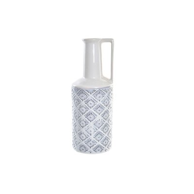 Vas DKD Home Decor Porslin Blå Vit Medelhavs (14 x 14 x 30 cm)