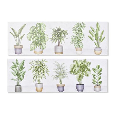 Tavla DKD Home Decor Växt (90 x 2,3 x 30 cm) (90 x 1,5 x 30 cm) (2 antal)