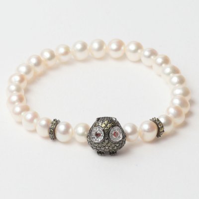 Damarmband Lancaster JLA-BR-OWL-3-WH Vit Grön Sterlingsilver 16 mm
