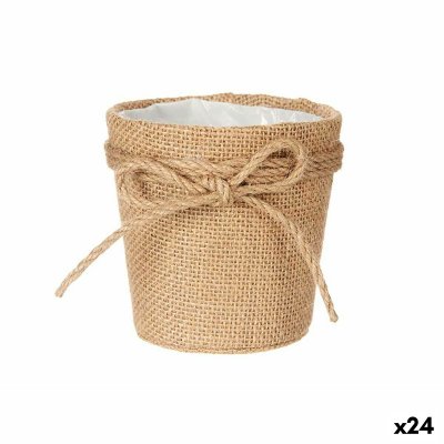 Kruka Lasso Brun Tyg Plast (11 x 10,5 x 11 cm) (24 antal)
