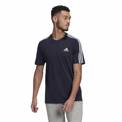 T-shirt Essentials 3 bandas Adidas Legend Ink Blå (Storlek: XS)