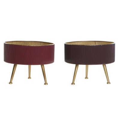 Kruka DKD Home Decor Rosa Metall Rödbrun (2 pcs) (30 x 30 x 24 cm)