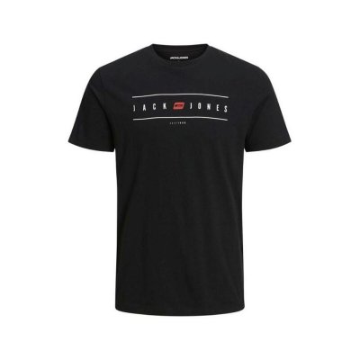 T-shirt med kortärm Herr JJFLAG CREW NECKLAG TEE SS Jack & Jones 12221011 Svart (Storlek: XXL)