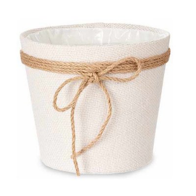 Kruka Lasso Tyg Vit Plast (18 x 16 x 18 cm)