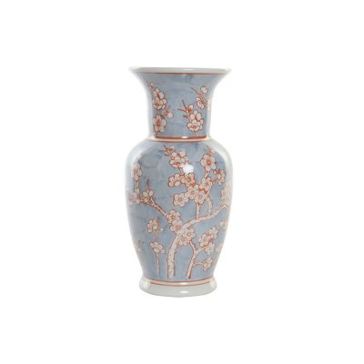 Vas DKD Home Decor Porslin Blå Orange Orientalisk (13 x 13 x 31 cm)