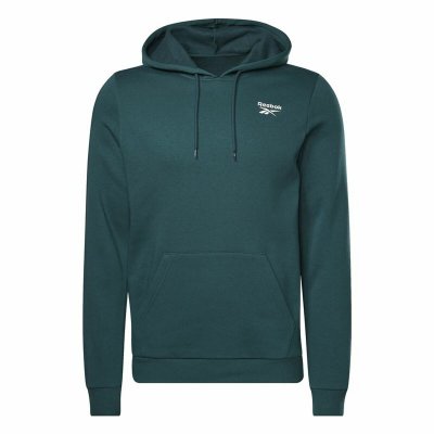 Tröja med huva Herr Reebok Identity Fleece Grön (Storlek: XL)