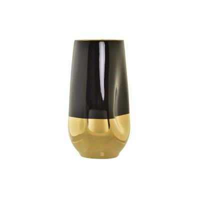 Vas DKD Home Decor Porslin Svart Gyllene Modern (16 x 15 x 29 cm)