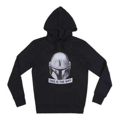 Tröja med huva Herr The Mandalorian Svart (Storlek: S)