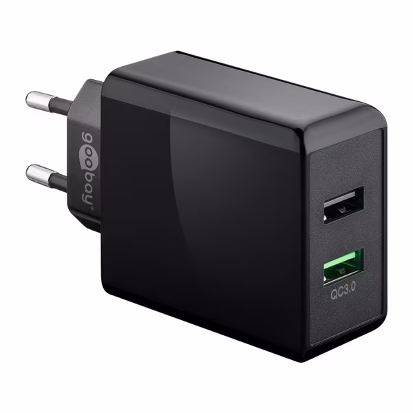 Goobay Dual USB-Ladddare QC3.0 28W - Svart