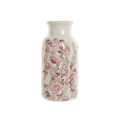 Vas DKD Home Decor Rosa Vit Stengods Shabby Chic (15 x 15 x 32 cm)