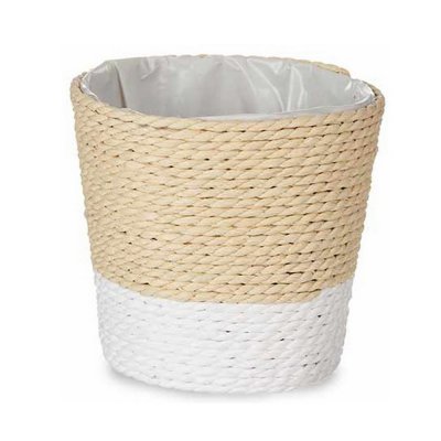 Kruka Naturell Brun Snöre Plast Vit/Naturell (10 x 10 x 10 cm)