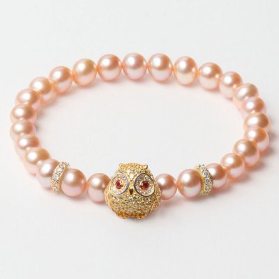 Damarmband Lancaster JLA-BR-OWL-6-PU Rosa Gyllene Sterlingsilver 16 mm
