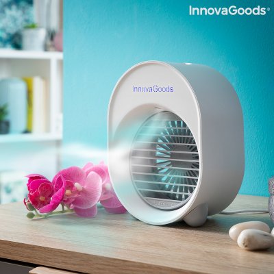 Mini Ultraljudsluftkylare-luftfuktare med LED Koolizer InnovaGoods