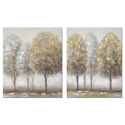 Tavla DKD Home Decor Träd (50 x 2,5 x 60 cm) (2 antal)
