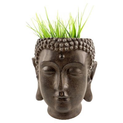 Kruka DKD Home Decor Buddha Harts Mörkbrun (22 x 22 x 24 cm) (2 pcs)