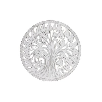 Väggdekoration DKD Home Decor Träd Vit Trä MDF (60 x 2 x 60 cm)