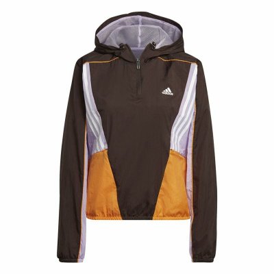 Tröja med huva Dam Adidas Hyperglam Brun (Storlek: XS)
