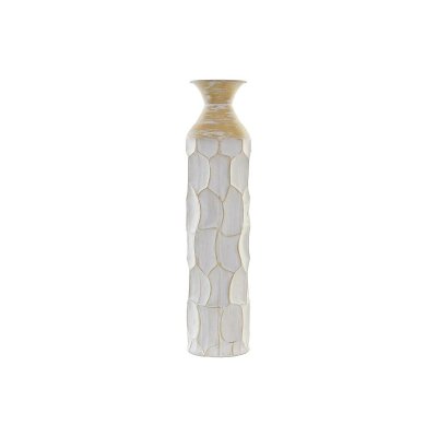 Vas DKD Home Decor Metall Brun Vit (14 x 14 x 60 cm)