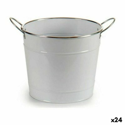 Kruka Med handtag Silvrig Metall Vit (23 x 19,5 x 30,5 cm) (24 antal)